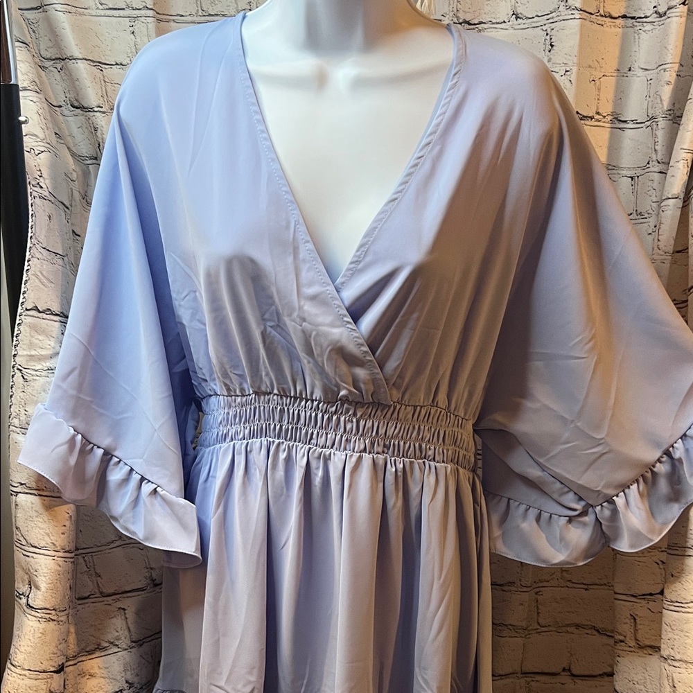 Light Blue V-Neck Dress